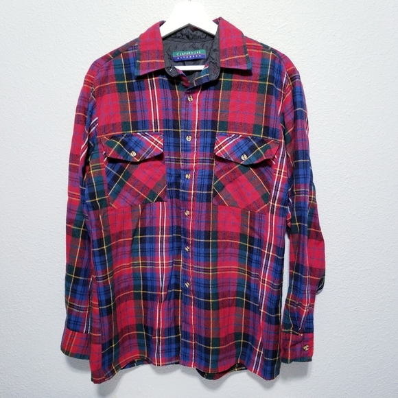 Claybrooke Outdoors Other - Vintage 80's 90's retro flannel print button down shirt MEDIUM